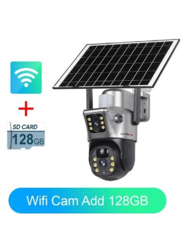 LS Vision - LS VISION Solar Camera Dual Lens WiFi 8MP 4K IP Camara Solar Panel CCTV Security Built in Battery PIR Cam V380 ( With 128GB Card) - Image 1