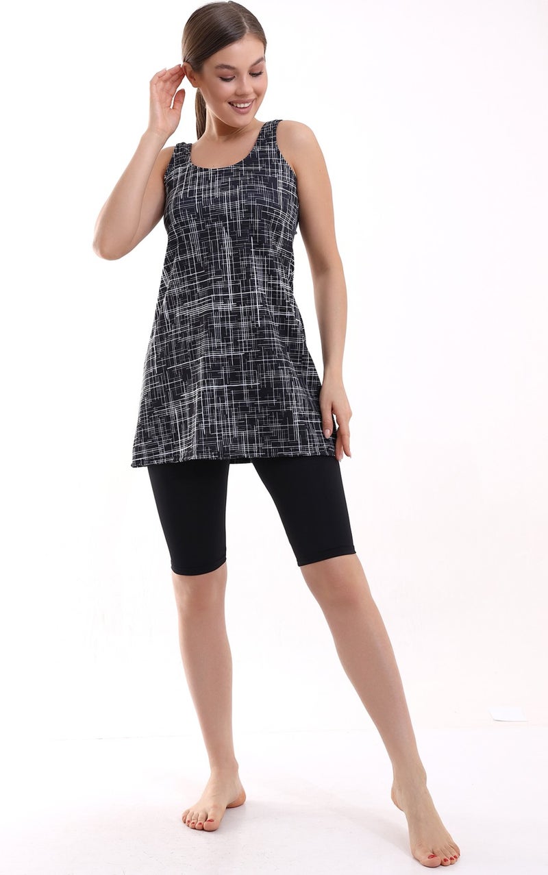 Aykum , Lycra Tights Two Piece, Dressed Swimsuit - Image 1