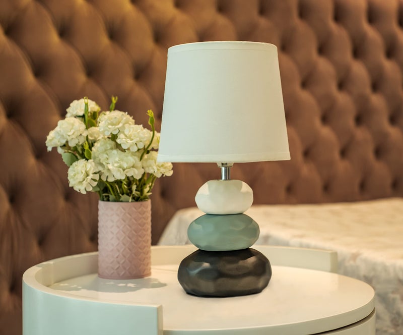 MAGIK Atmosfera Ceramic Table Lamp (Ivory) | 5W Warm White E14 Base LED Bulb Included | Modern Decorative Bedside & Living Room Accent Light - Image 3