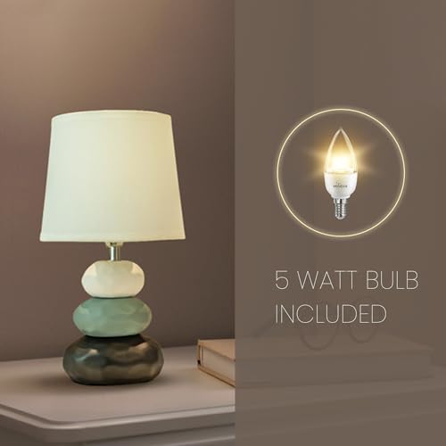 MAGIK Atmosfera Ceramic Table Lamp (Ivory) | 5W Warm White E14 Base LED Bulb Included | Modern Decorative Bedside & Living Room Accent Light - Image 2