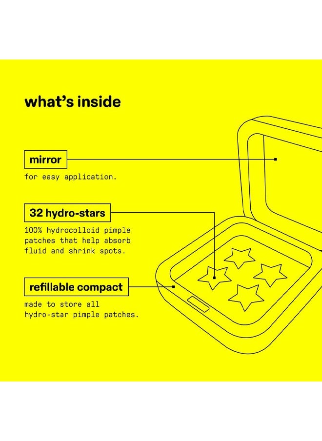 Starface World - Starface Hydro-Stars, Hydrocolloid Pimple Patches, Absorb Fluid and Reduce Redness, Cute Star Shape, Vegan and Cruelty-Free Skincare (32 Count) - Image 1