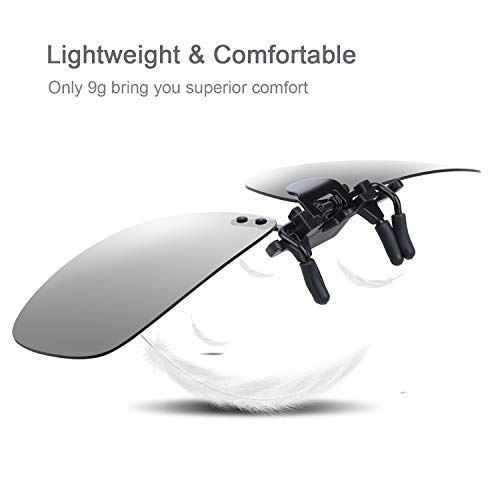 Besgoods Cool Silver Mirror Polarized Clip-on Flip up Sunglasses Plastic Lenses Glasses Outdoor Driving Fishing Sport - Image 5