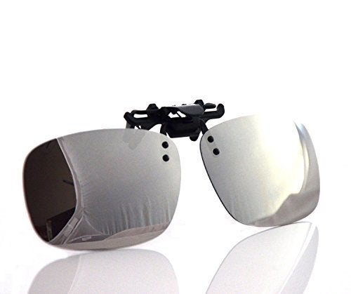 Besgoods Cool Silver Mirror Polarized Clip-on Flip up Sunglasses Plastic Lenses Glasses Outdoor Driving Fishing Sport - Image 3