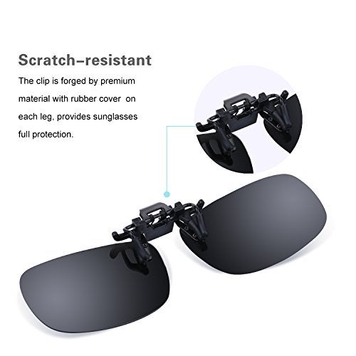 Besgoods Cool Silver Mirror Polarized Clip-on Flip up Sunglasses Plastic Lenses Glasses Outdoor Driving Fishing Sport - Image 4