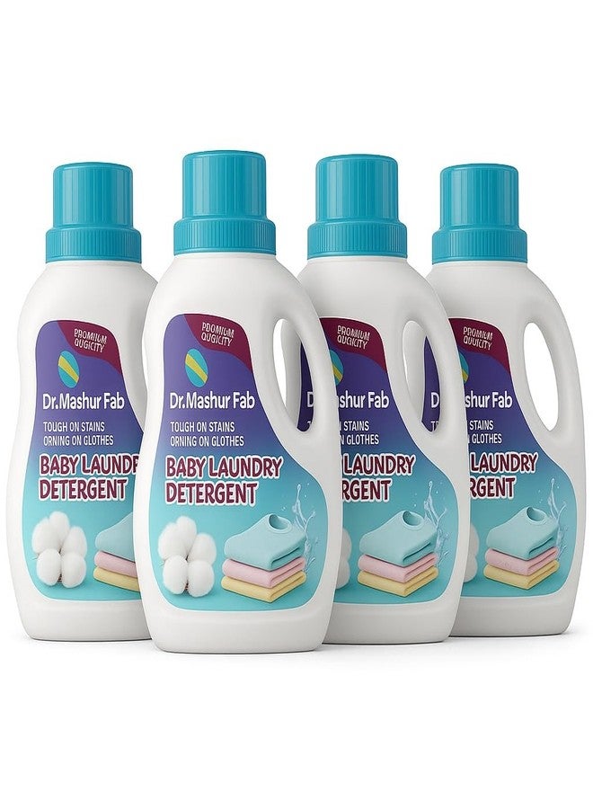 MASHUR FAB | Laundry Detergent for Newborns baby and children - Gentle, Hypoallergenic, Chemical-Free Liquid for Clothes, Stain Remover, Suitable for All skin, Baby Essentials - 1L (4, Bottal) - Image 1
