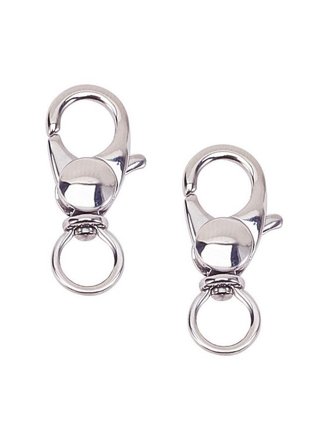 PH PandaHall Pandahall 2 Pcs 304 Stainless Steel Swivel Lobster Claw Clasps Swivel Lanyardstrigger Snap Hooks Strap For Keychain Key Rings Diy Bags And Jewelry Findings Stainless Steel Color - Image 2