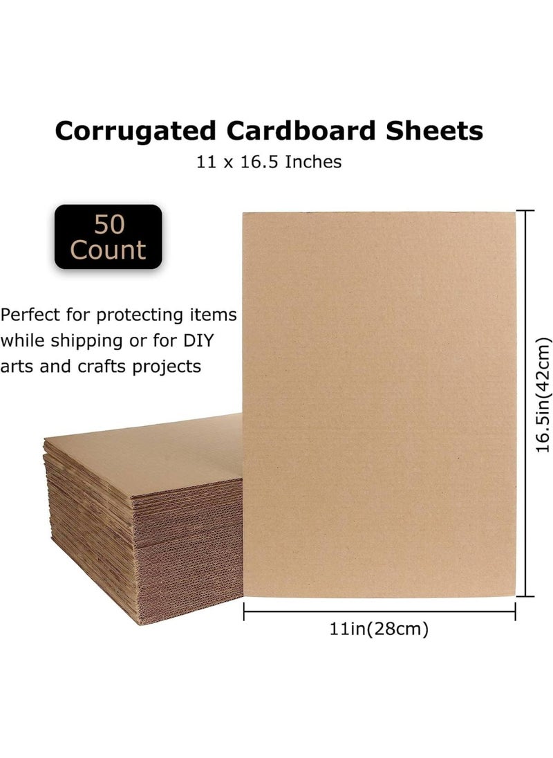 BPA - 50 Pack Cardboard Sheets 11 x 16.5 Inches Cardboard Sheets Flat Cardboard Inserts for Crafts Packing Mailing Art Project 2mm Thick - Image 1