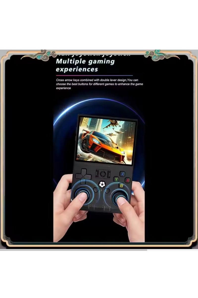 Ainawo Retro Handheld R36PRO Game Console With 64G TF Card,Support 20000+Games,3.5 Inch IPS Portable Rechargeable Open Source Game Console Emulator ,Support WiFi Black - Image 4