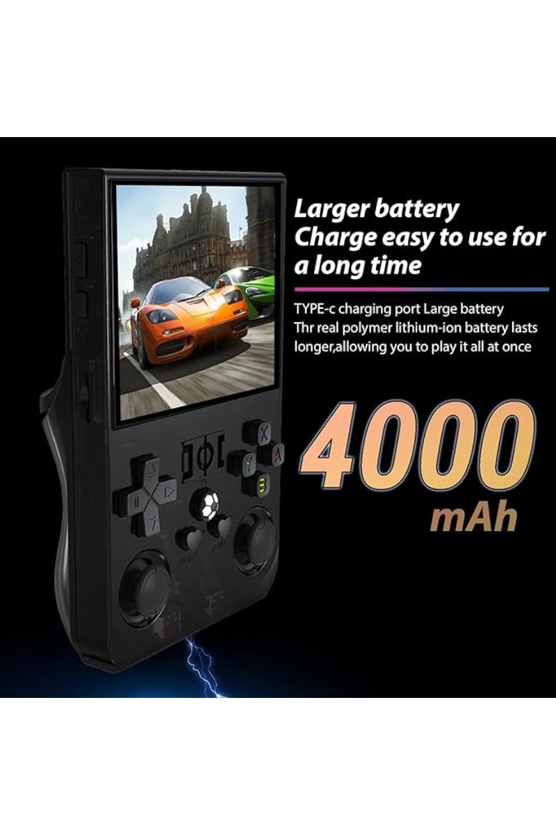 Ainawo Retro Handheld R36PRO Game Console With 64G TF Card,Support 20000+Games,3.5 Inch IPS Portable Rechargeable Open Source Game Console Emulator ,Support WiFi Black - Image 5
