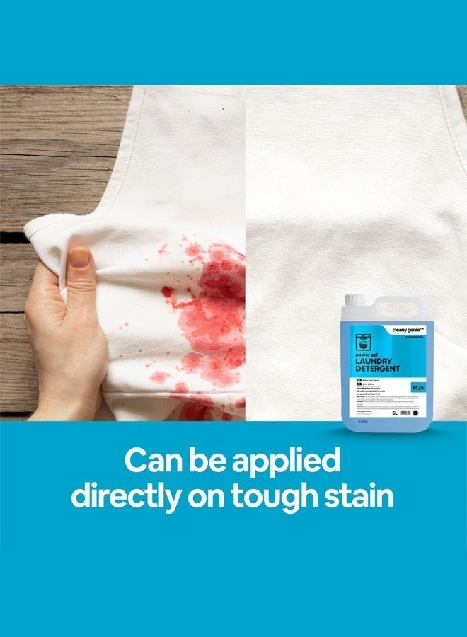 كليني جيني جل غسيل سائل باور جل طويل الأمد، 5 لتر - تركيبة مركزة، يزيل البقع الصعبة ويمنح الملابس إشراقة - Image 3