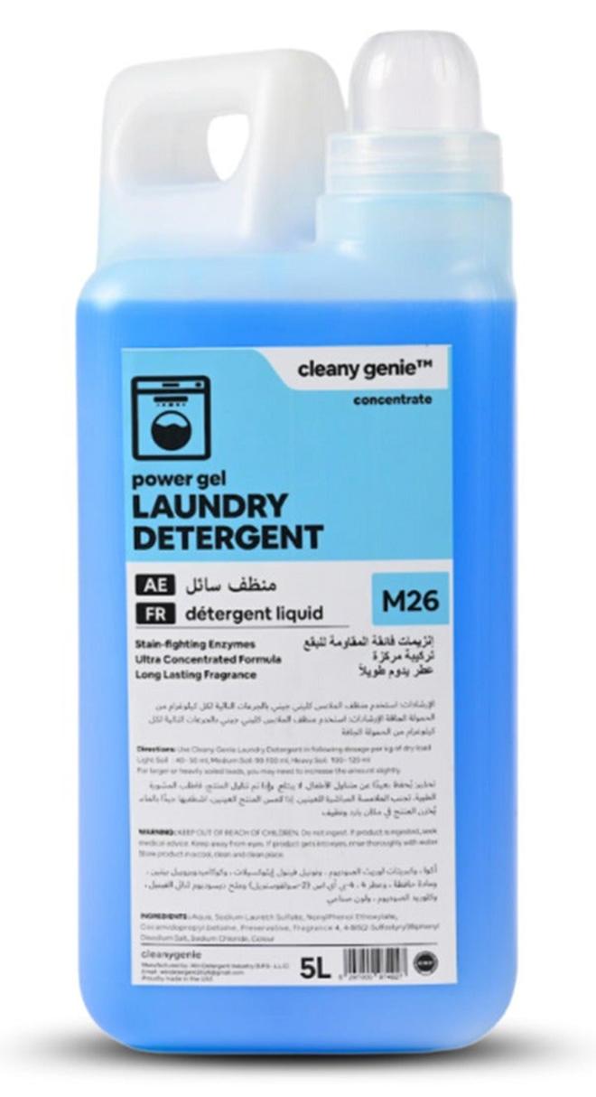 cleany genie Long Lasting Power Gel Laundry Detergent Liquid 5L â€“ Concentrated Formula, Tough Stain Removal & Brightening - Image 1
