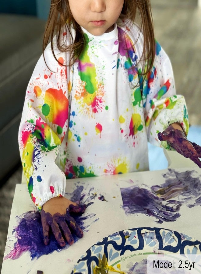 Madrona Brands مريلة رسم للأطفال الصغار من مادرونا براندز، من عمر سنة إلى 3 سنوات | غطاء مقاوم للماء بأكمام طويلة وجيوب | مريلة للرسم والتلوين، مريلة أطفال - Image 4