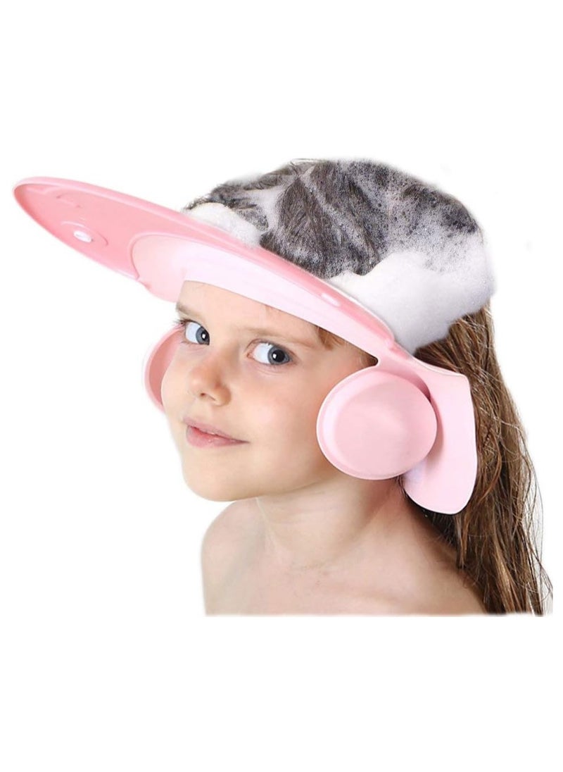 Arabest - Baby Shower Cap Bath wash Shampoo Shield Hat Adjustable Toddler Head Hair Rinser Visor Prevent Water from Entering Eyes and Ears Protection Children and Kids (Pink) - Image 1