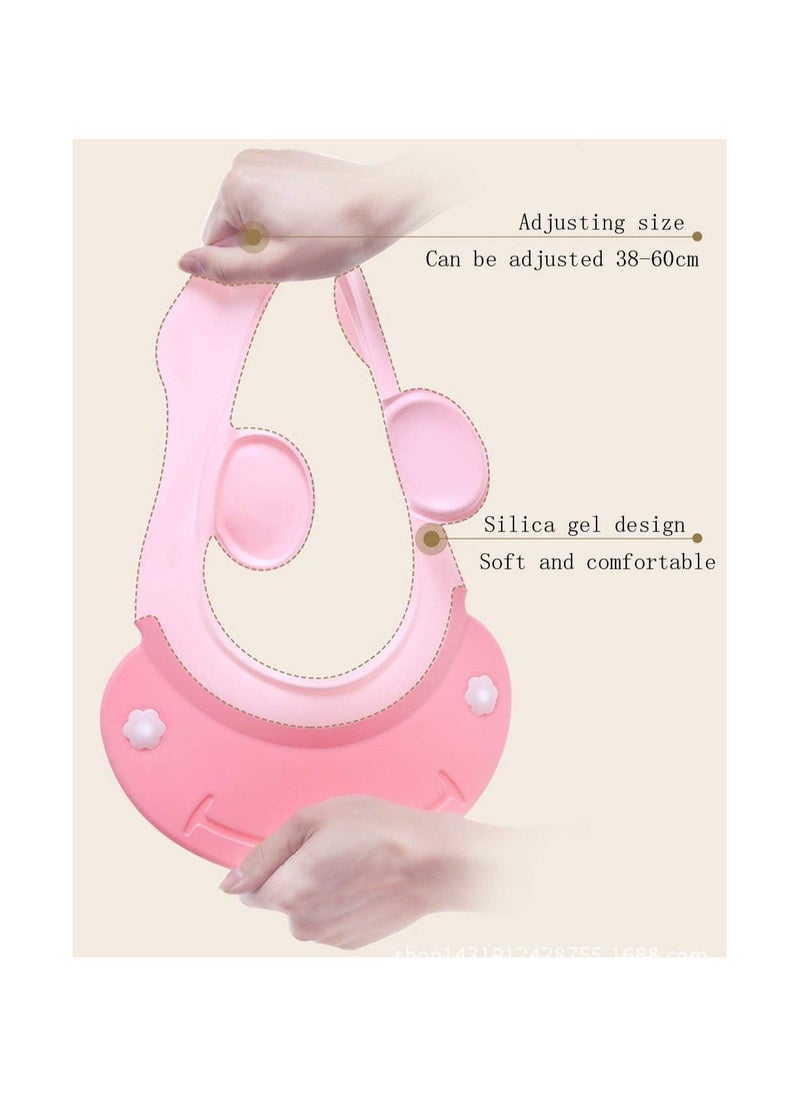 Arabest - Baby Shower Cap Bath wash Shampoo Shield Hat Adjustable Toddler Head Hair Rinser Visor Prevent Water from Entering Eyes and Ears Protection Children and Kids (Pink) - Image 1