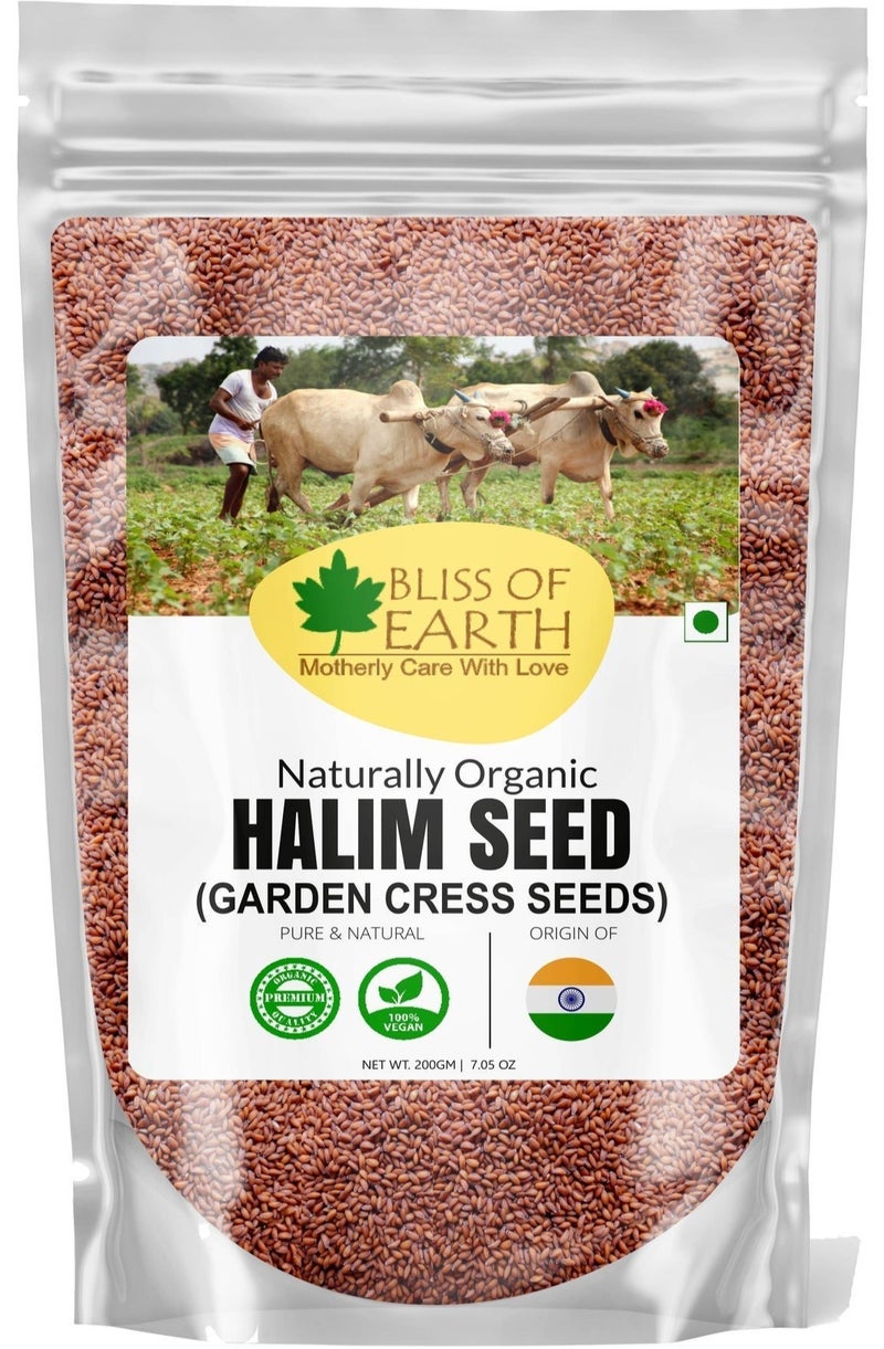 Bliss of Earth Halim Seeds 200g | Garden Cress Seeds (Aliv Seeds) | Iron Rich Natural Superfood | Supports Energy, Hair Growth, Weight Loss, & Digestion | Edible Seeds for Daily Nutrition - Image 1