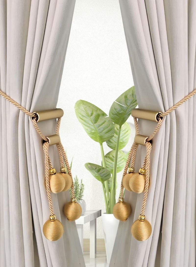 QBAID Magnetic Curtain Tiebacks 2-pieces Curtain Straps Strong Magnetic Holder Buckle Hooks Curtains Decorations Accessories - Image 2