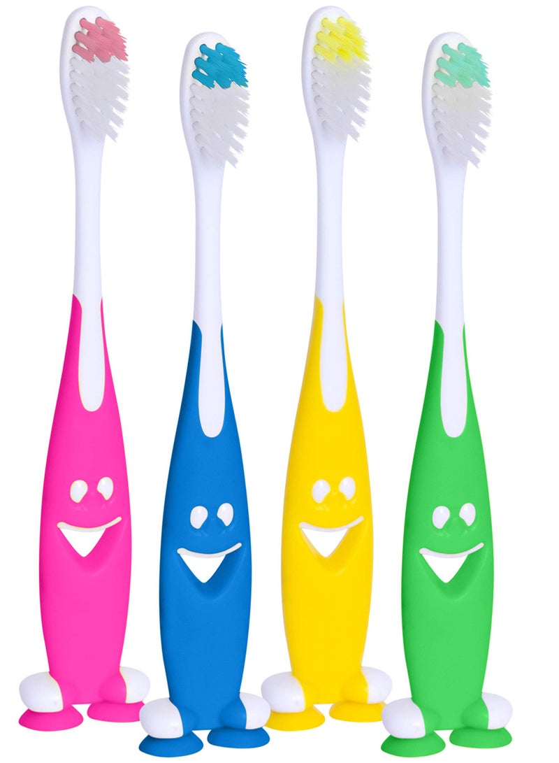 Excefore Kids Toothbrush, Children Soft Bristle Tooth Guard Toothbrush, Easy Grip for Toddlers Size Toothbrush Pack Kids Ages 3+ - Image 1