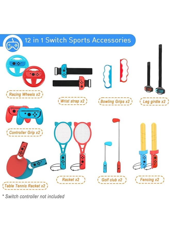 Yakiter Switch Sports Accessories Bundle Set 19 In 1 Family Party Pack Game Accessories Kit For Nintendo Switch Sports  - Image 3