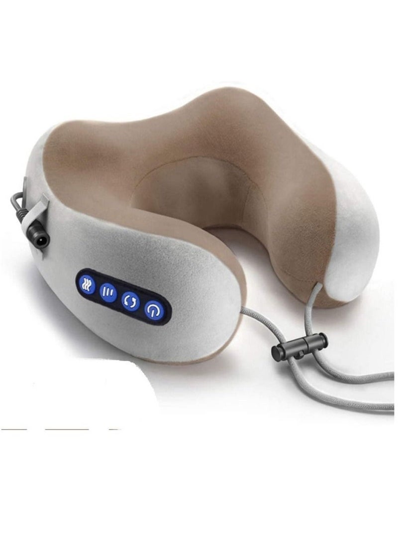 Electric Travel Neck Massage Pillow U Shaped Memory Foam Kneading Vibration Neck Head Support Pillow Relief Cervical Pain For Airplane - Image 1