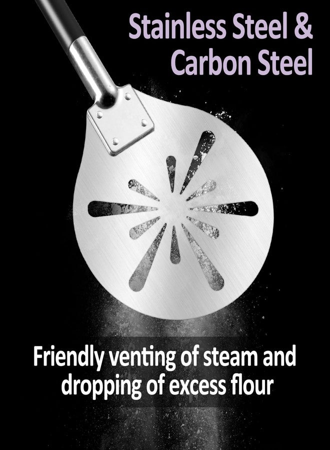 مجرفة بيتزا مثقبة مقاس 7 بوصات، مجرفة بيتزا دائرية من الفولاذ المقاوم للصدأ من ليونيو، مناسبة للطهاة والخبازين والفرن المنزلي - Image 4