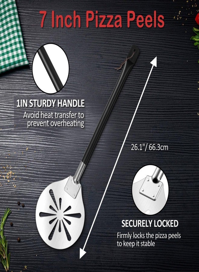 مجرفة بيتزا مثقبة مقاس 7 بوصات، مجرفة بيتزا دائرية من الفولاذ المقاوم للصدأ من ليونيو، مناسبة للطهاة والخبازين والفرن المنزلي - Image 2