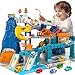 MSKOLER Dinosaur Race Car Tracks for Toddlers 24 Years Dinosaur Climbing Hills Railcar Toy Car Track Play Set with 7 Small Race Cars Preschool Birthday Gifts for 3 4 5 6 7 8 Year Old Boys Girls - Image 2