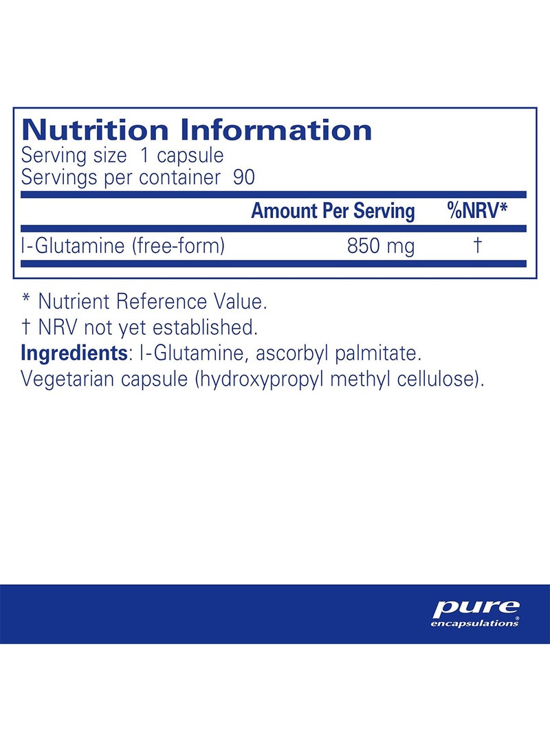 Pure Encapsulations إل-جلوتامين 850 ملغ 90 كبسولة - Image 2