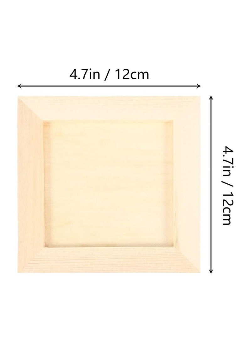 Wooden Picture Frames, Unleash Creativity with 6 DIY-Perfect 4.7x4.7 inch Unfinished Wood Photo Frames for Kids and Adults. Ideal for Arts, Crafts, and DIY Painting Projects - Image 2