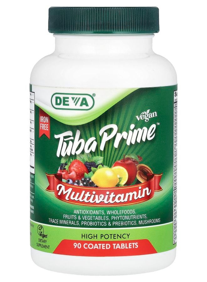 Deva Vegan Tuba Prime™ Multivitamin Iron Free High Potency 90 Coated Tablets - Image 1