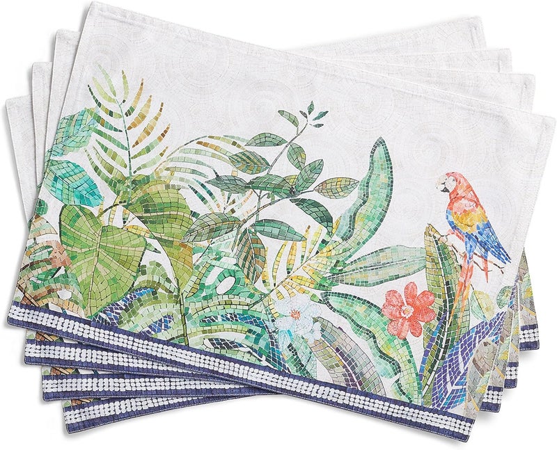 Maison d' Hermine Maison d Hermine Placemats 100 Combed Cotton Premium Set of 4 Dinner Placemat Decorative Washable Cloth Placemat Dining Buffet Parties  Camping  Mosaic 13x19 - Image 1