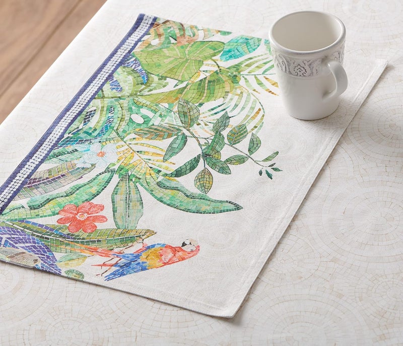 Maison d' Hermine Maison d Hermine Placemats 100 Combed Cotton Premium Set of 4 Dinner Placemat Decorative Washable Cloth Placemat Dining Buffet Parties  Camping  Mosaic 13x19 - Image 5