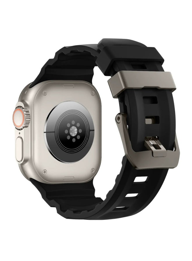 حزام سيليكون ناعم لساعة Apple Watch Ultra/Series 10 9 8 7 6 5 SE سوار معصم عالي الجودة iWatch 46 مم 45 مم 49/44 مم/42 مم - Image 1