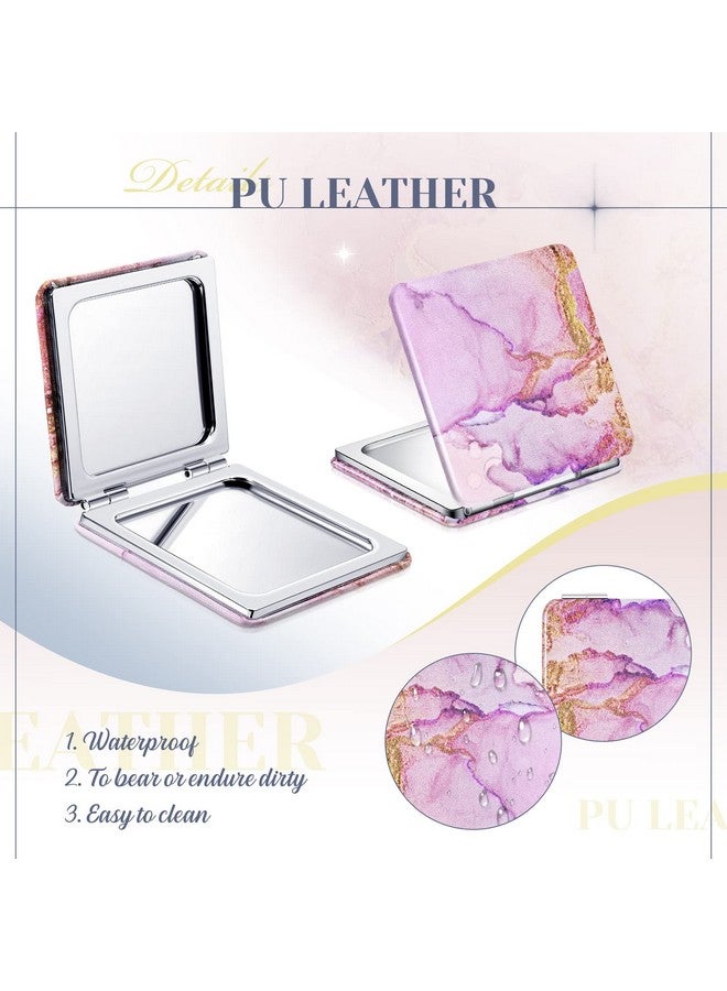 سندير مرآة مدمجة كبيرة الحجم، مرآة محفظة صغيرة محمولة للجيب، مرآة يد مكبرة مزدوجة الجوانب، مرآة مكياج مربعة مع تكبير 2X 1X للفتيات والنساء والأم أثناء السفر (40 قطعة) - Image 4