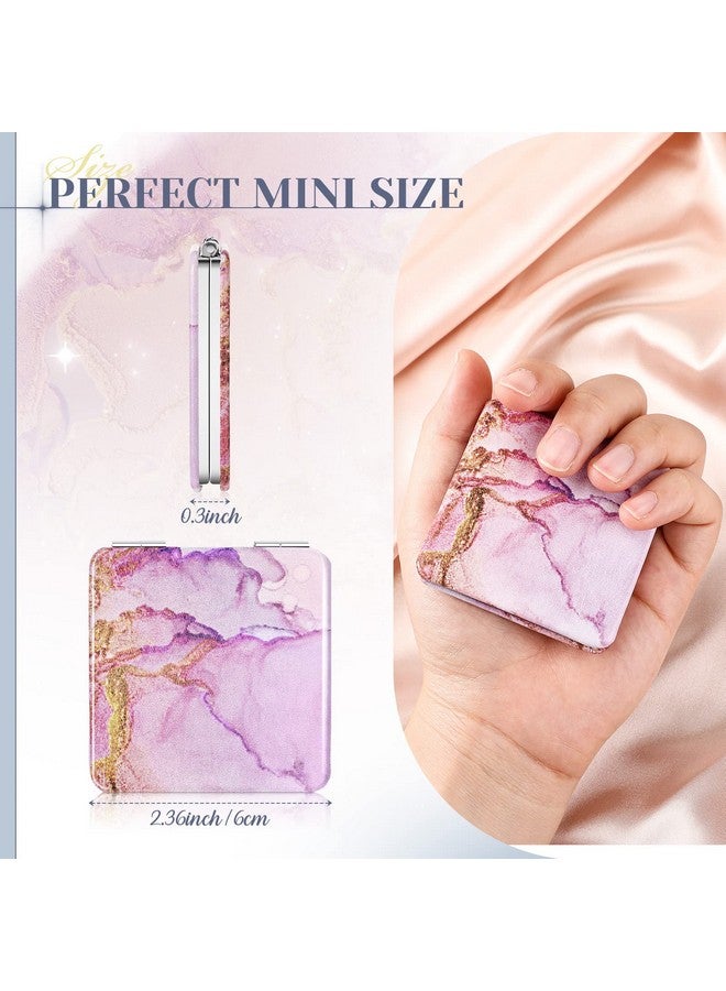 سندير مرآة مدمجة كبيرة الحجم، مرآة محفظة صغيرة محمولة للجيب، مرآة يد مكبرة مزدوجة الجوانب، مرآة مكياج مربعة مع تكبير 2X 1X للفتيات والنساء والأم أثناء السفر (40 قطعة) - Image 2