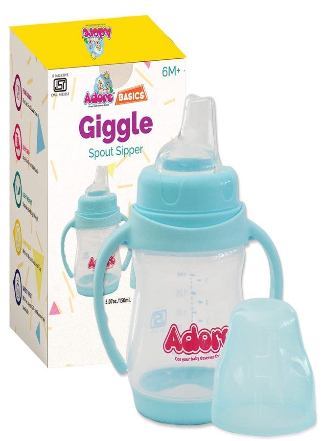 ادور كوب الشرب Adore Giggle Spout ذو الفوهة الناعمة والتصميم المقاوم للتسرب، 150 مل (أزرق) - Image 1