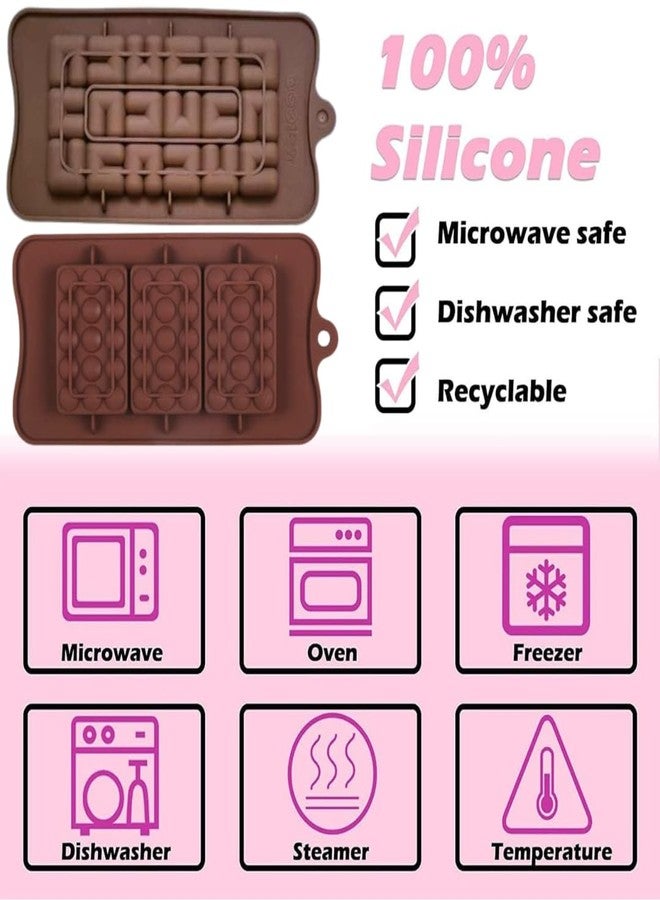 LEGACYCART Maze and 3 Slot Lego Shape Break Apart Chocolate Silicone Moulds Candy Protein Energy Bar Baking Snacks Brownie Choco Dessert Gummy Jelly Caramel Ganache Treats for Kids (Pack of 2) - Image 3