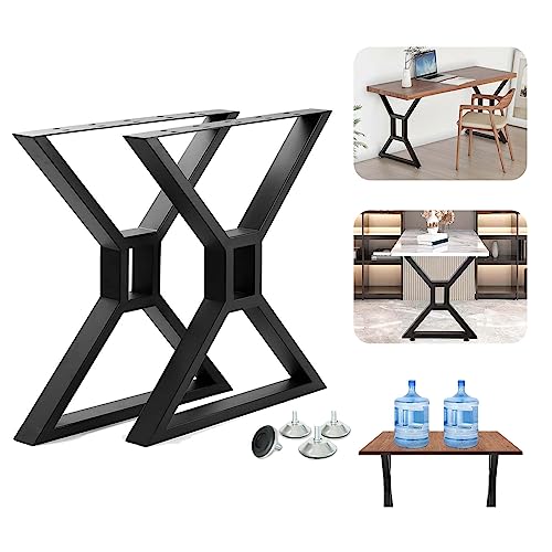 FJANKUI FJANKUI 28 Inch Heavy Duty Metal Table Legs DIY Cast Iron Modern Black Set of 2 for Coffee Dining and Desk Tables 