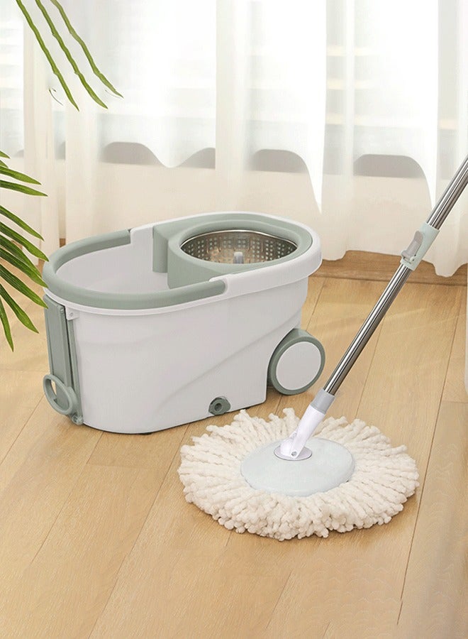 Flat Spin Mop with Bucket – Self-Wringing, Dirty & Clean Water Separation, 360° Swivel for Home Use  - Image 1