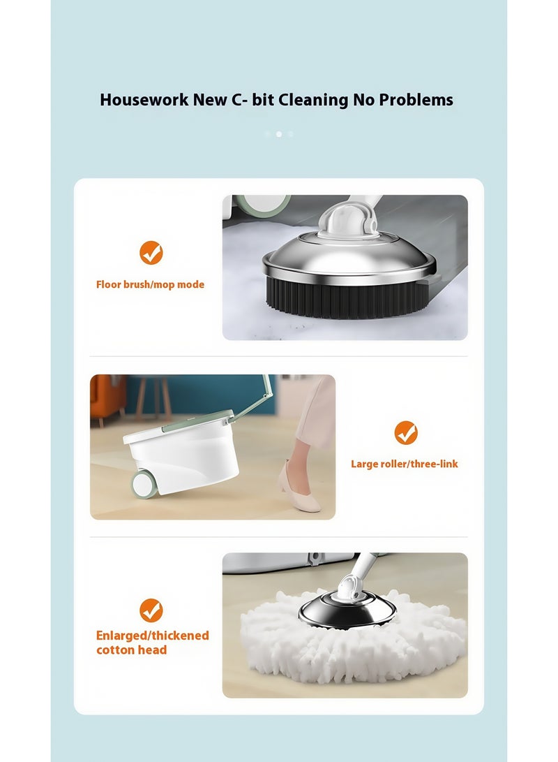 Flat Spin Mop with Bucket – Self-Wringing, Dirty & Clean Water Separation, 360° Swivel for Home Use  - Image 2