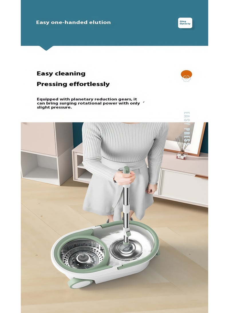 Flat Spin Mop with Bucket – Self-Wringing, Dirty & Clean Water Separation, 360° Swivel for Home Use  - Image 5