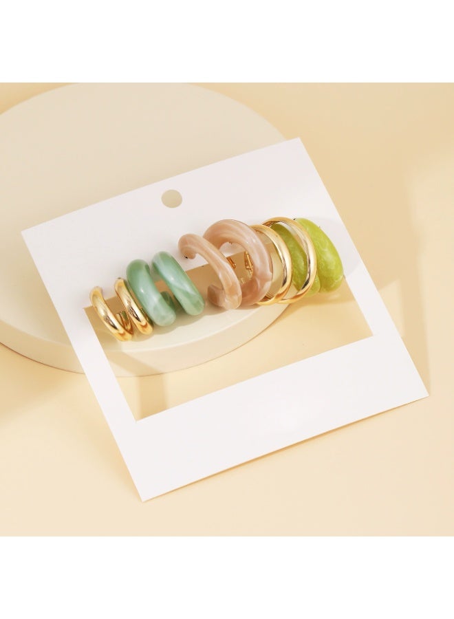 Goolsky Women’s Acrylic Color Earring Set – Simple Stylish Hoop & Stud Combo, Lightweight Daily Jewelry - Image 5