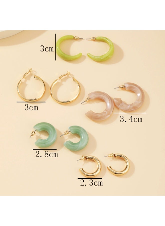 Goolsky Women’s Acrylic Color Earring Set – Simple Stylish Hoop & Stud Combo, Lightweight Daily Jewelry - Image 4