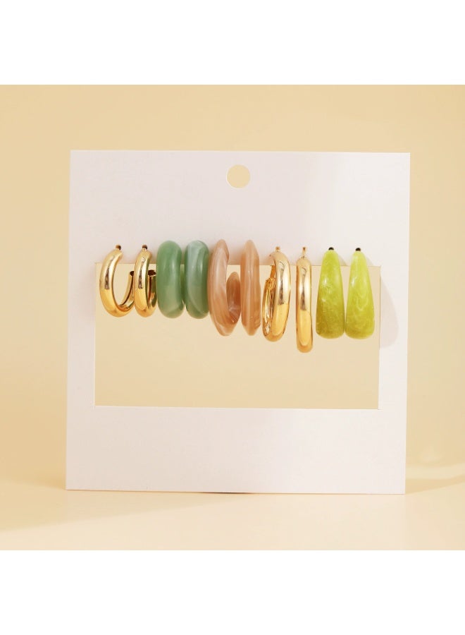 Goolsky Women’s Acrylic Color Earring Set – Simple Stylish Hoop & Stud Combo, Lightweight Daily Jewelry - Image 3