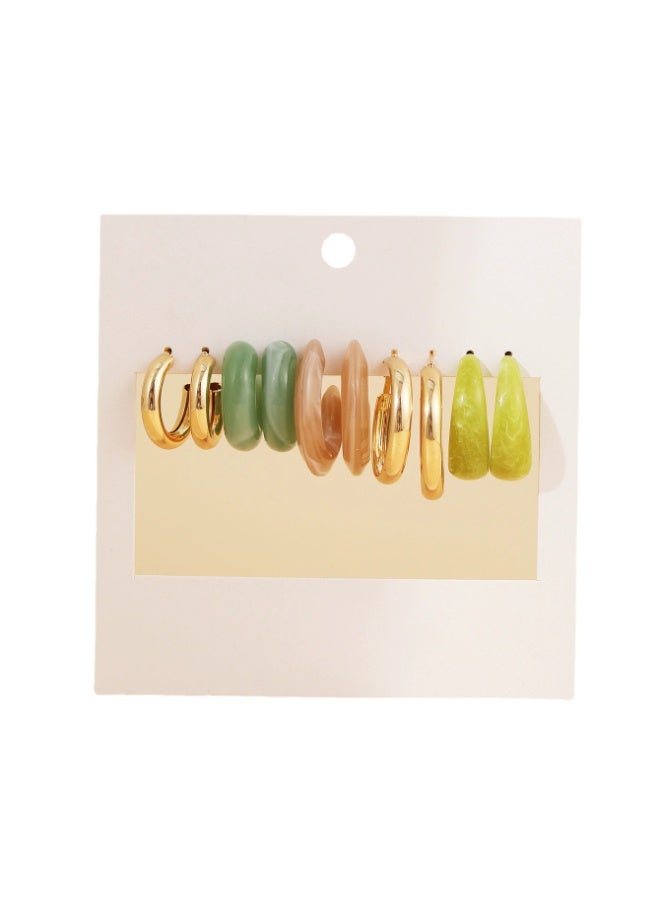 Goolsky Women’s Acrylic Color Earring Set – Simple Stylish Hoop & Stud Combo, Lightweight Daily Jewelry - Image 2