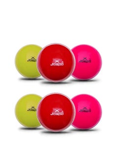 Jaspo T-20 Pvc Cricket Soft Balls Recommended For Indoor/Outdoor Street, Beach & Cricket (Pack Of 6 )(Multicolor)  - Image 1