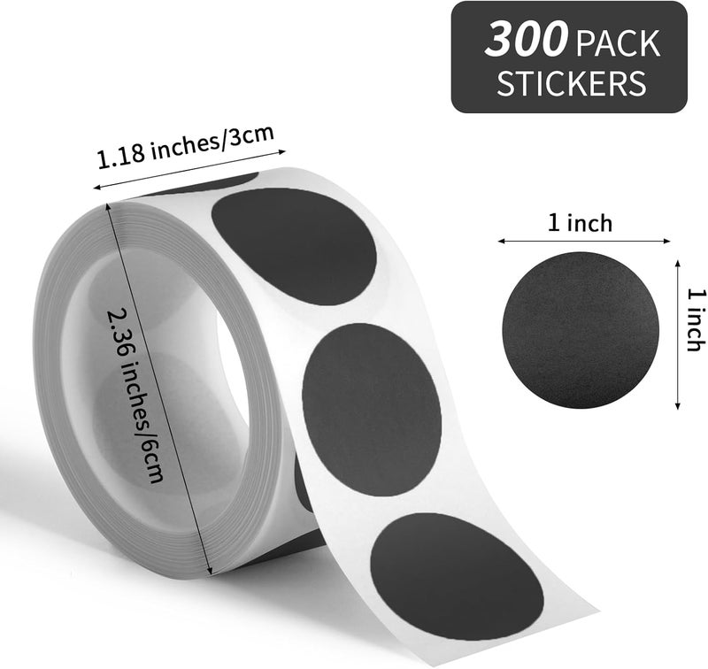 Imeepa 300 Pack Scratch Off Stickers, 2" Round Circle Scratch Off Labels, Self Adhesive Scratch Off Cards for Lottery Tickets DIY, Raffle Card Creating-Black - Image 2