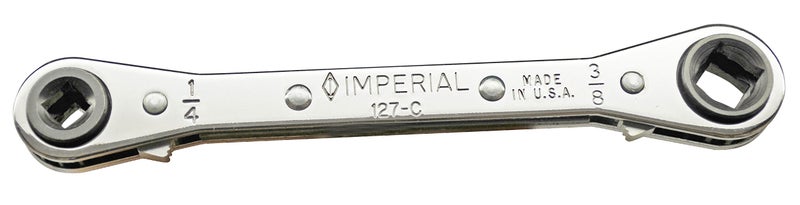 IMPERIAL Tool 127C Ratchet Wrench with 25 Degree Offset for Refrigeration and Air Conditioning, 1/4", 3/8", 3/16" and 5/16"