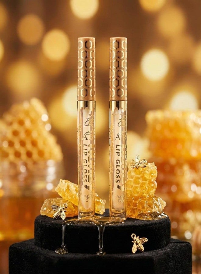 QUEBERS Honey lip gloss, glossy finish, haydrating overnight, natural moisturizing & reparing, reduce lip liness, lip skin care, make Up Lip Oil Honey Lip Oil, 2 Pieces Display Set, 2.48g Each - Image 2