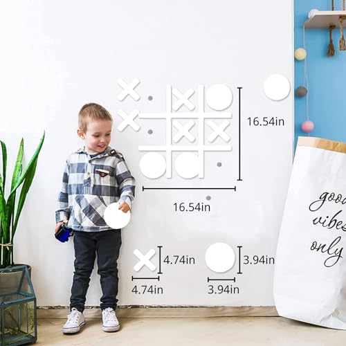 DUOLIYBC Magnetic Tic Tac Toe WallMount GameGame Room DecorHallway DecorPlayroom DecorModern Wall Decals for Kids RoomClassroomOfficesBest Gift for Family Friends White - Image 5