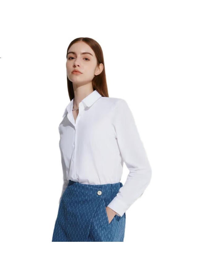 G2000 Cotton Blend Autumn And Winter Comfortable Skin-Friendly Commuter Long Sleeve Shirt White 34 - Image 2